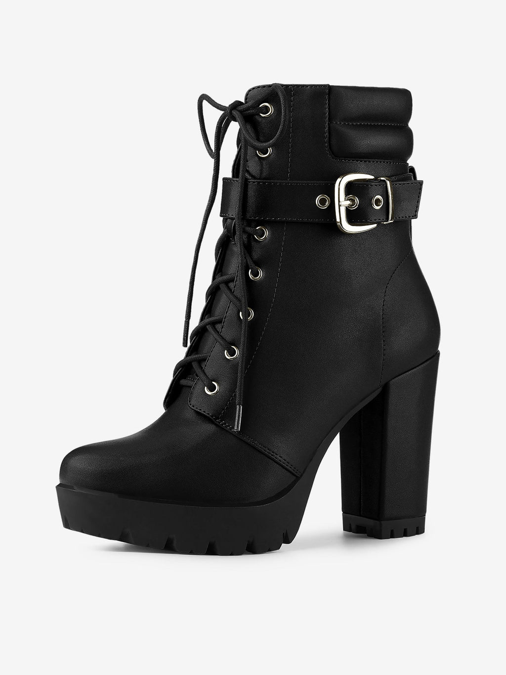 Damen Stiefeletten Schnalle Winter Schnürung | Hoher Absatz