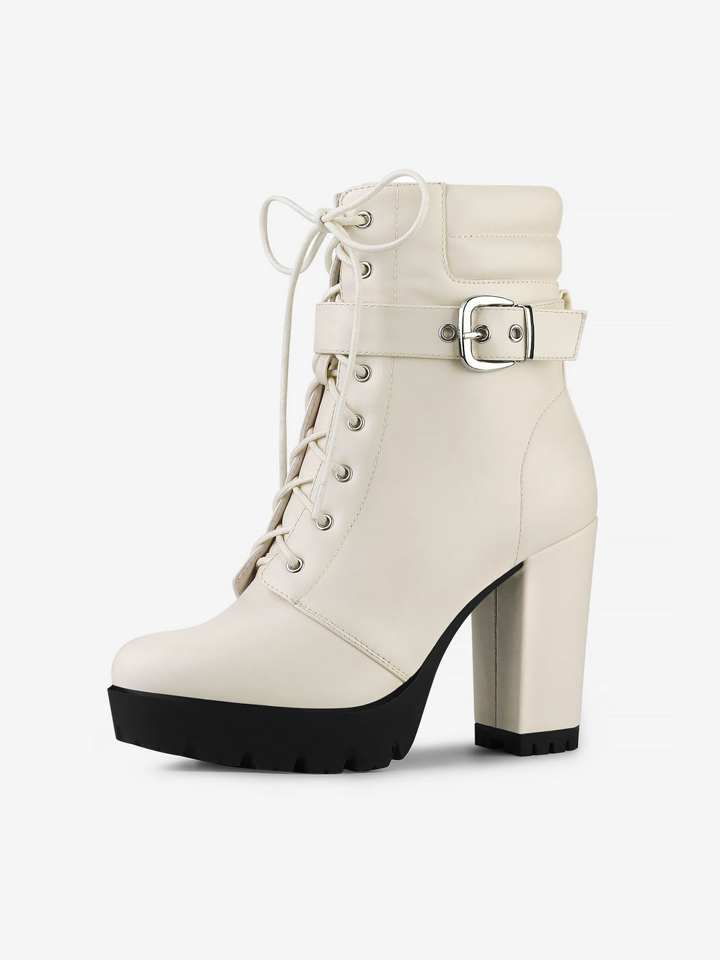 Damen Stiefeletten Schnalle Winter Schnürung | Hoher Absatz