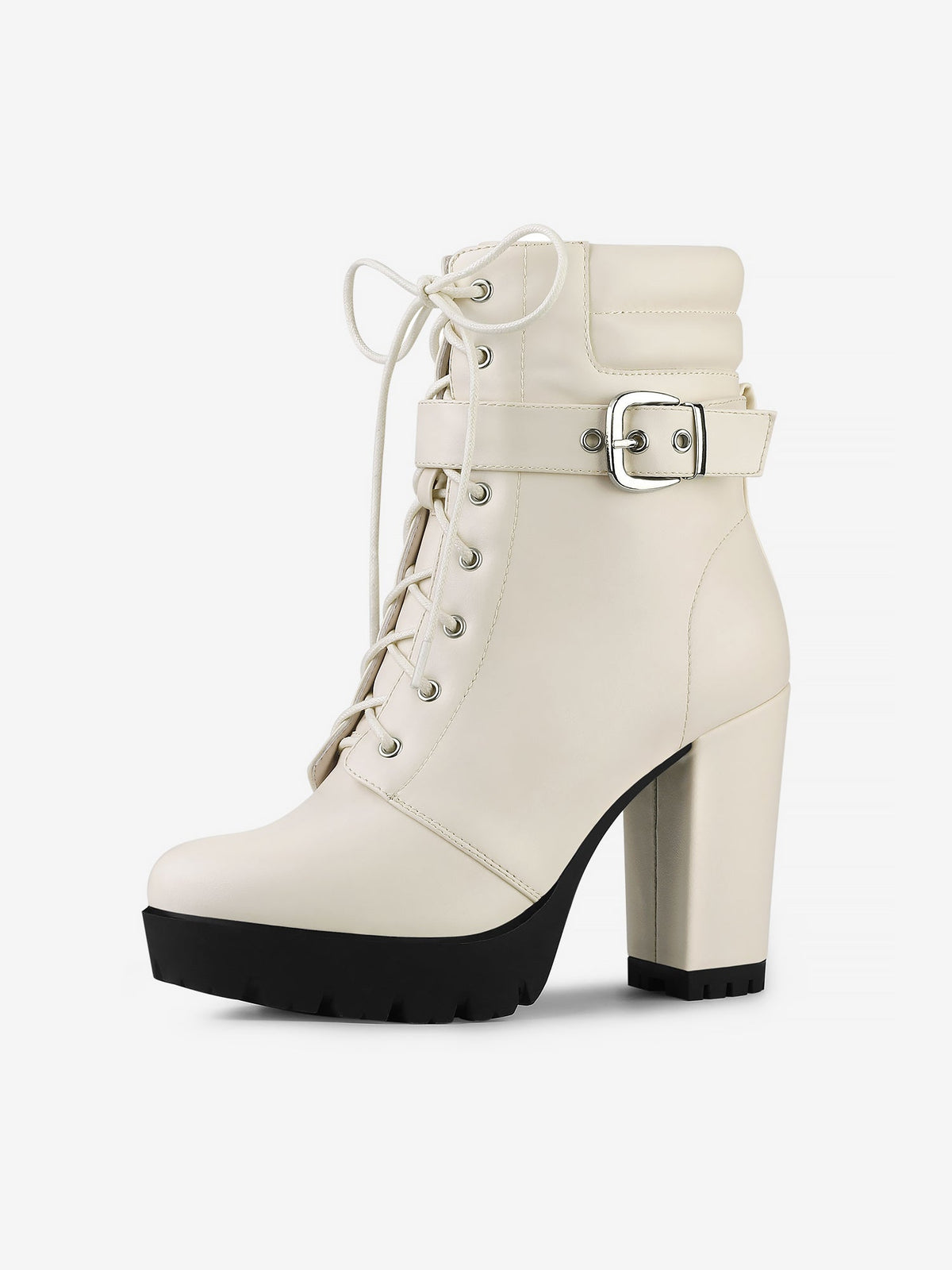 Damen Stiefeletten Schnalle Winter Schnürung | Hoher Absatz