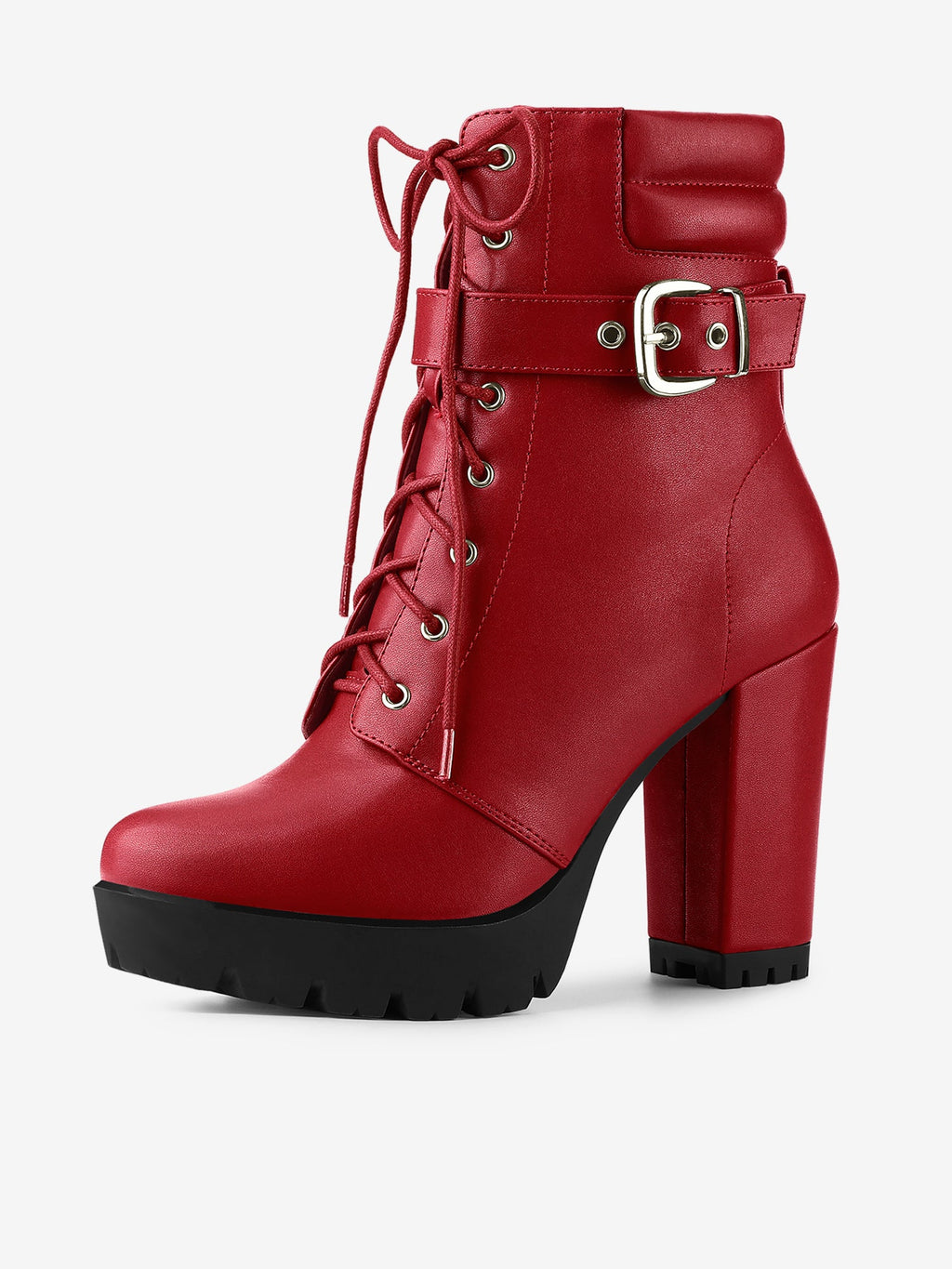 Damen Stiefeletten Schnalle Winter Schnürung | Hoher Absatz