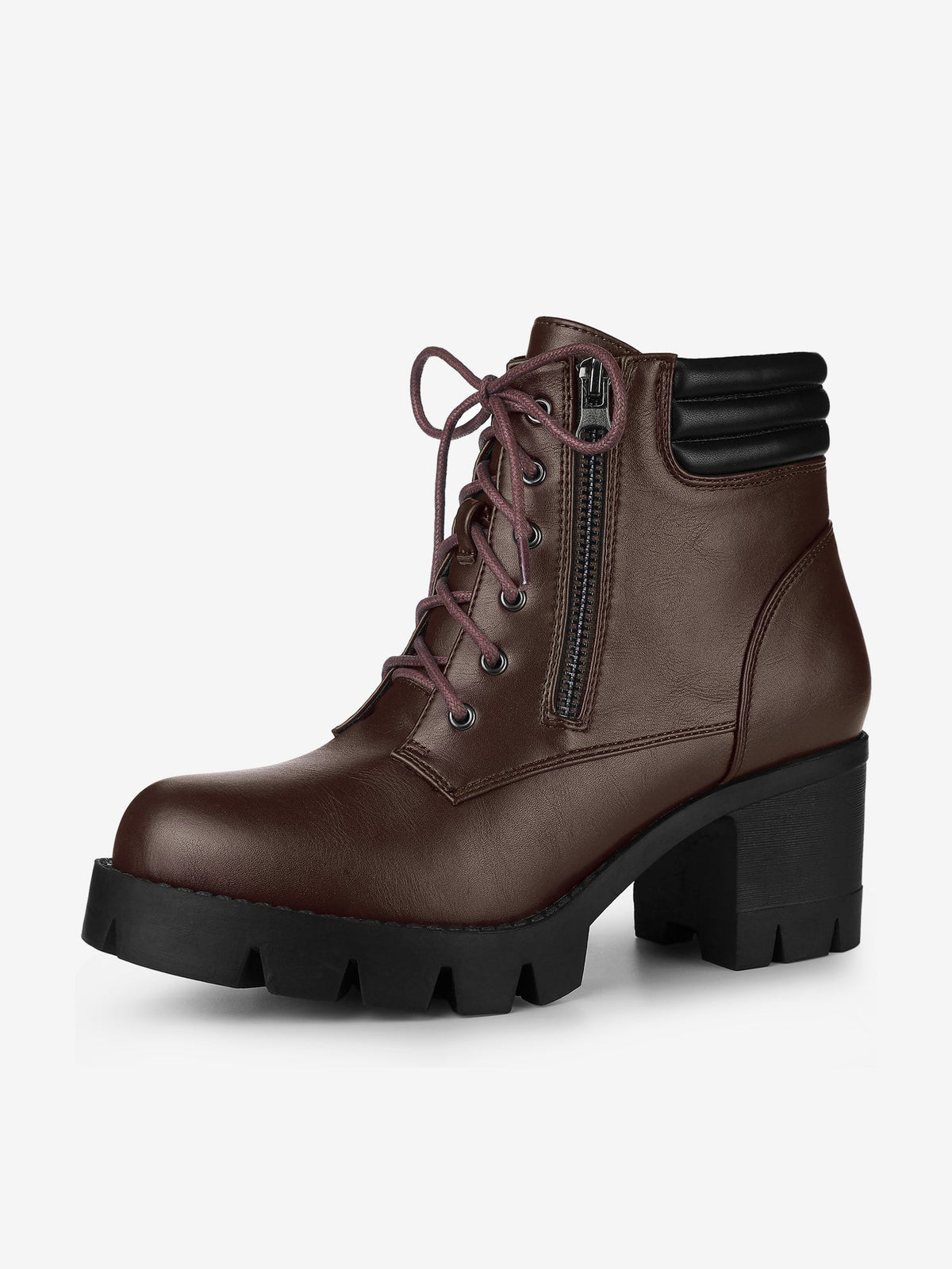 Damen Stiefeletten Schnürung Hoher Absatz Winter | Reissverschluss