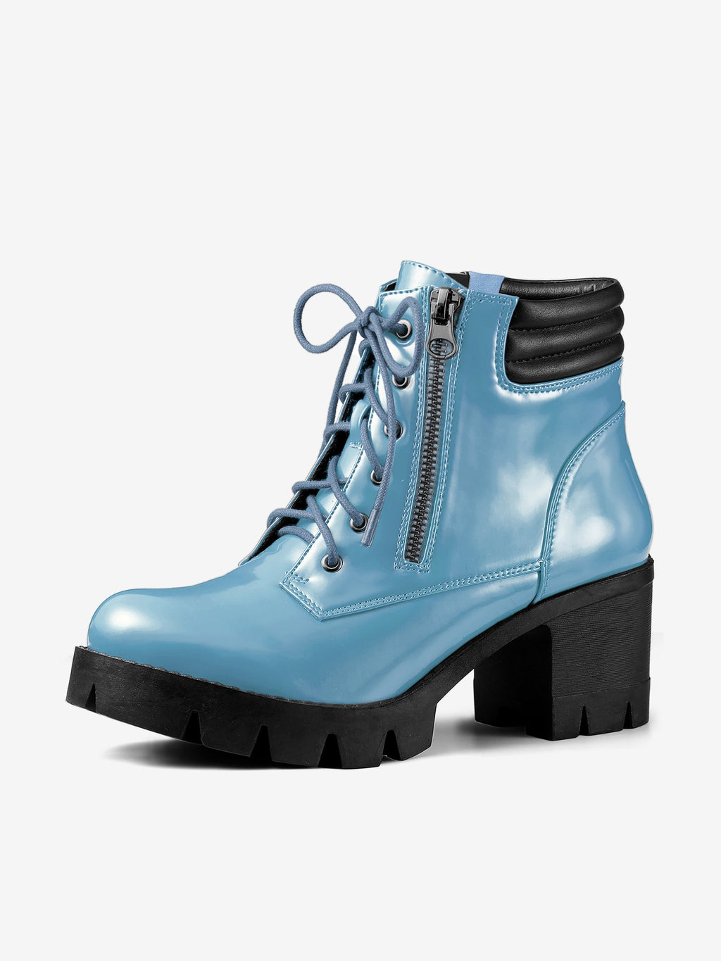 Damen Stiefeletten Schnürung Hoher Absatz Winter | Reissverschluss
