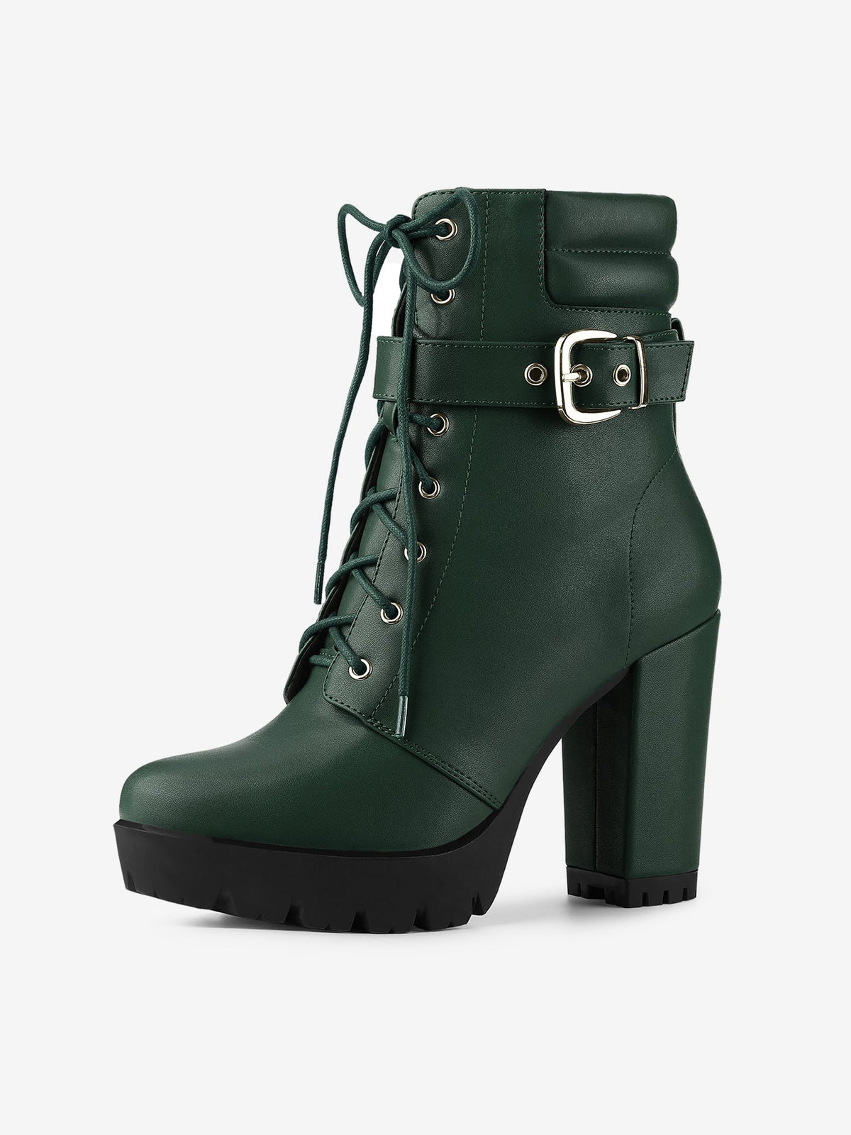 Damen Stiefeletten Schnalle Winter Schnürung | Hoher Absatz