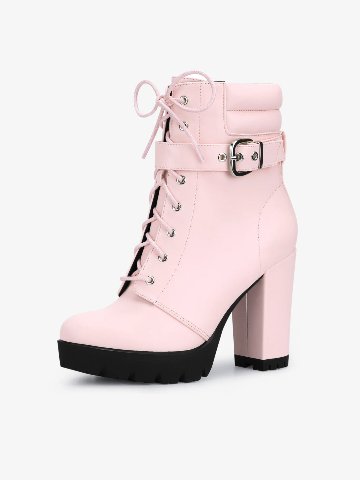 Damen Stiefeletten Schnalle Winter Schnürung | Hoher Absatz