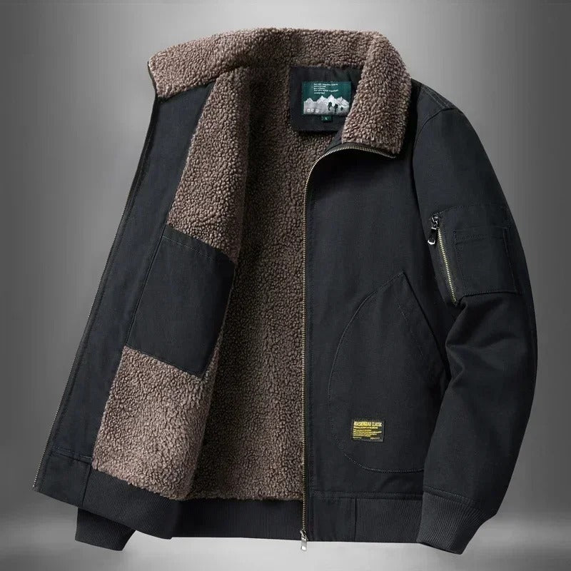 Herren Jacke Vintage Winter Langarm | Reissverschluss