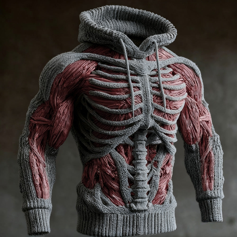 Herren Hoodie Strick Langarm Halloween | Winter