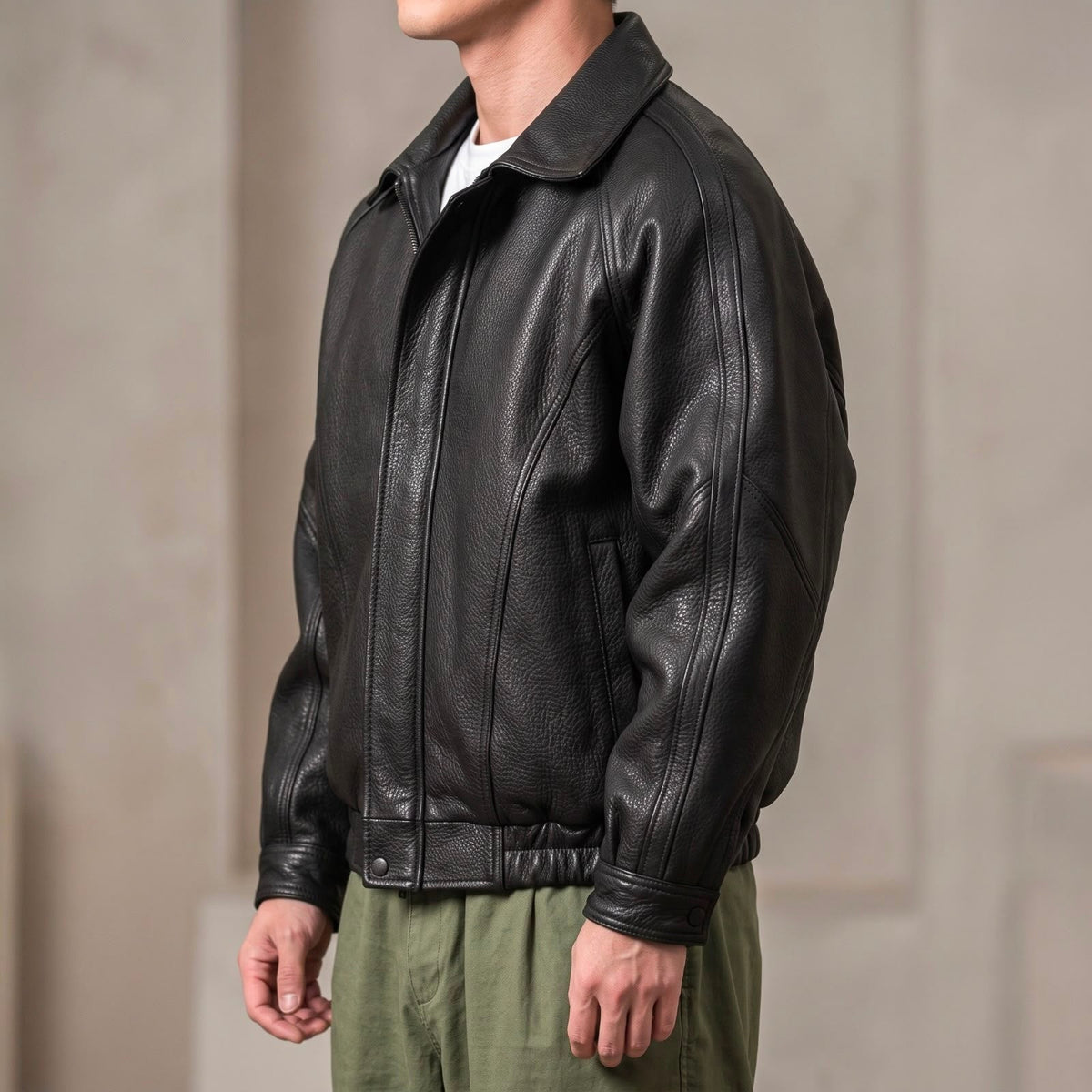 Herren Jacke Schwarze Winter Mit Reissverschluss | Kragen