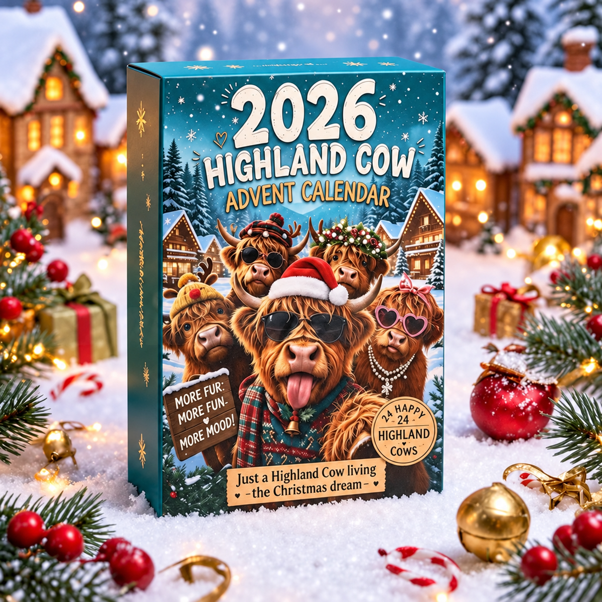 Hochlandrind Adventskalender Mit Mini-Figuren | Weihnachten