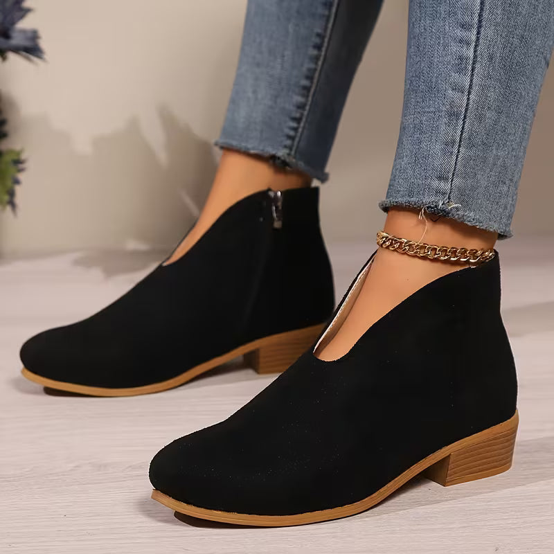 Damen Stiefeletten Absatz Mit Reissverschluss | Spitze