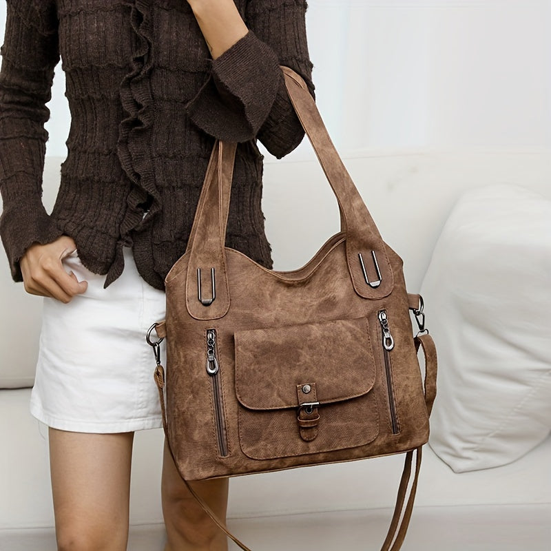 Damen Geräumige Schultertasche | Mehrere Fächer