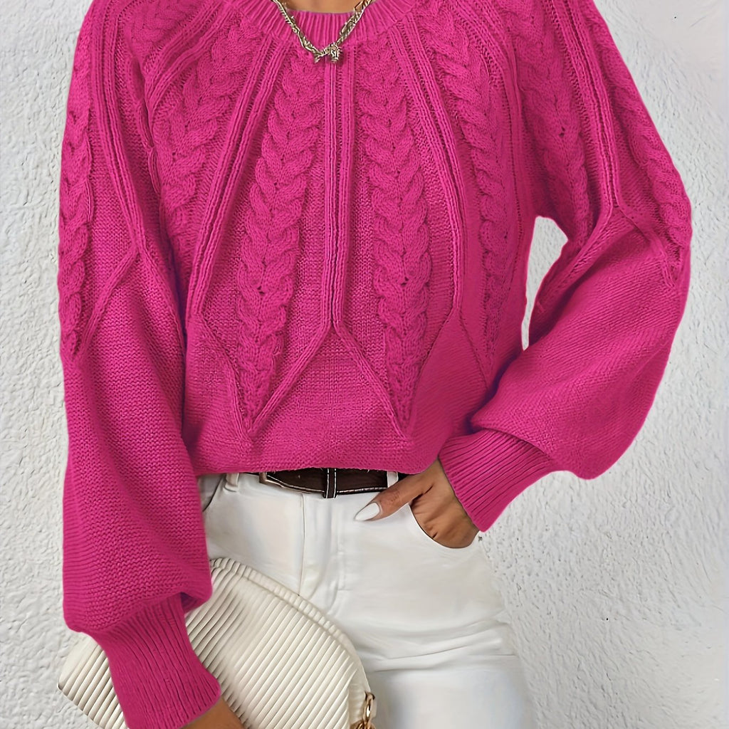 Damen Langarmpullover mit Struktur | Rundhalsausschnitt