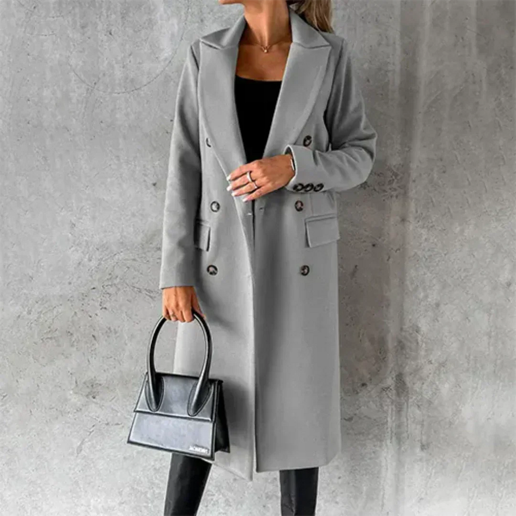 Damen Mantel Trench Lang Zweireihig | Winter