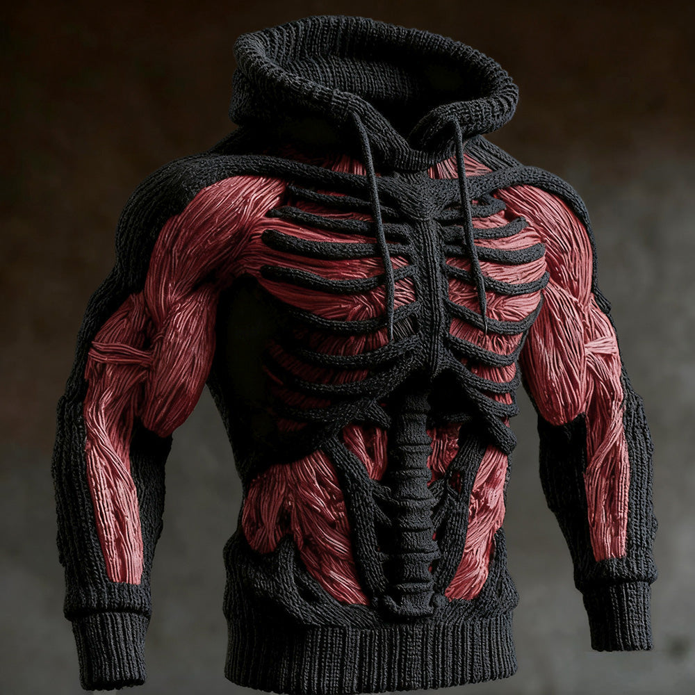 Herren Hoodie Strick Langarm Halloween | Winter