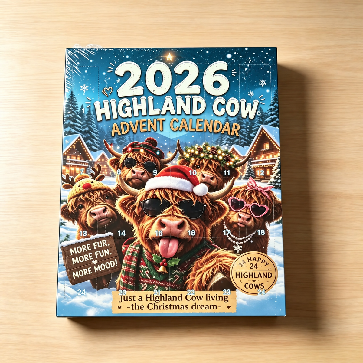 Hochlandrind Adventskalender Mit Mini-Figuren | Weihnachten