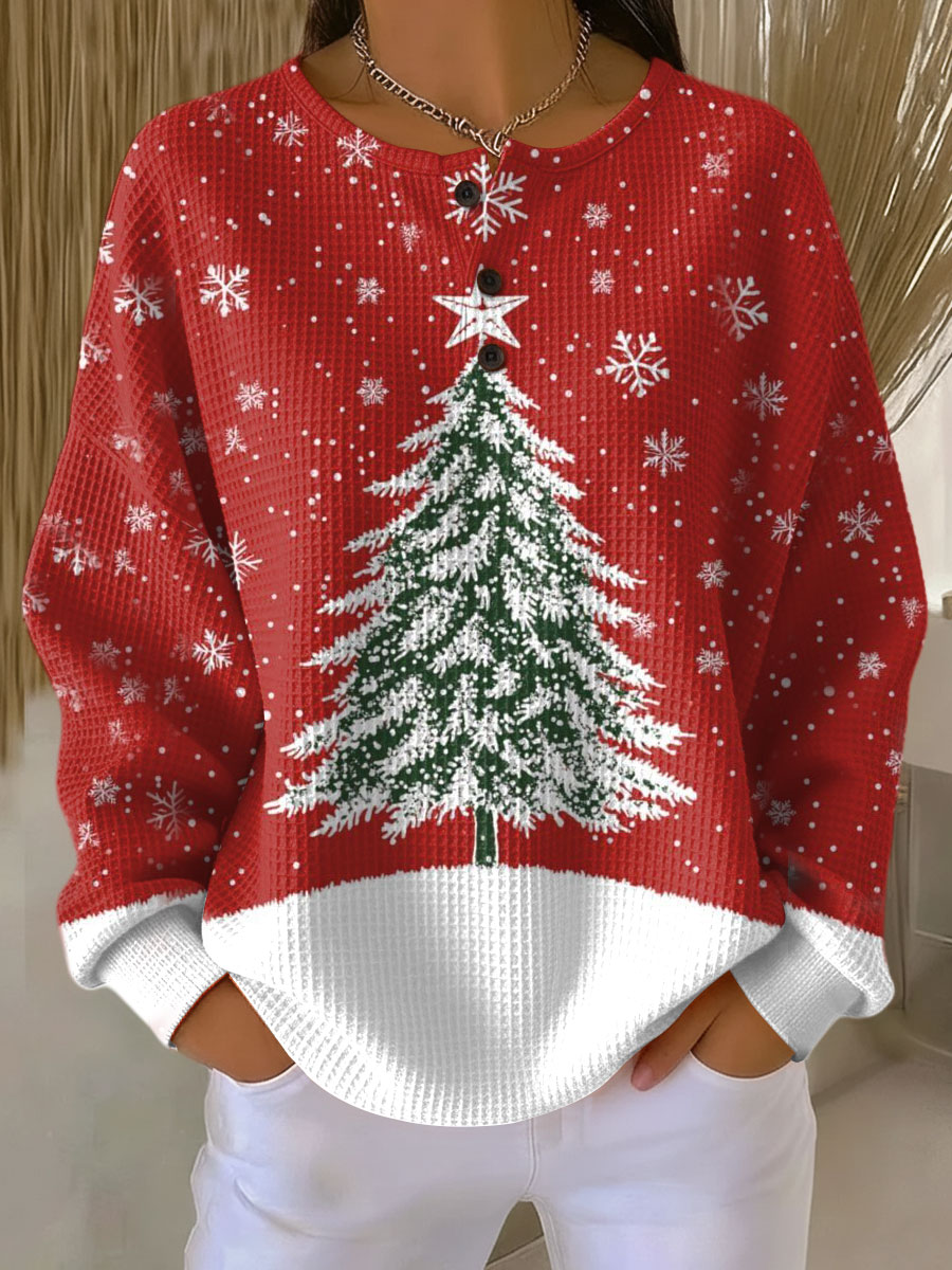 Damen Pullover Strick Gerippter Winter | Mit Rundhalsausschnitt