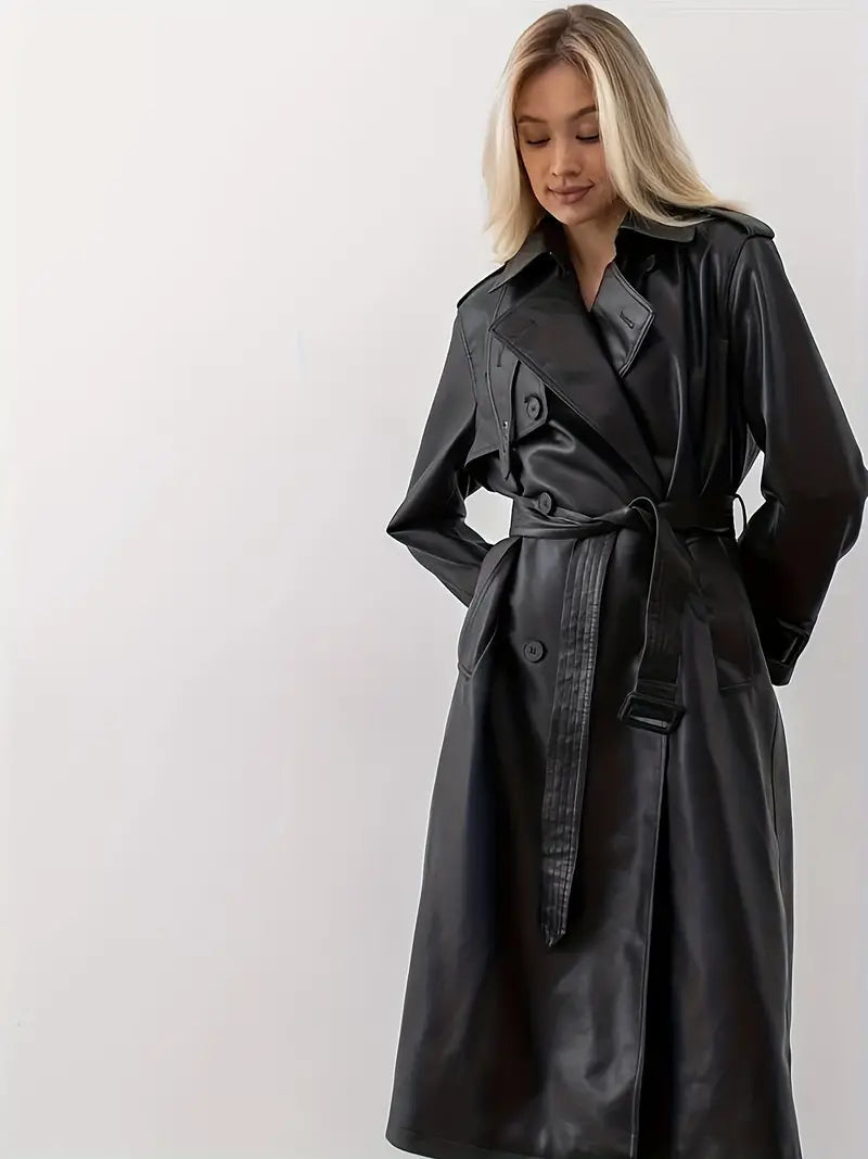 Damen Langer Trenchcoat | Gürtel