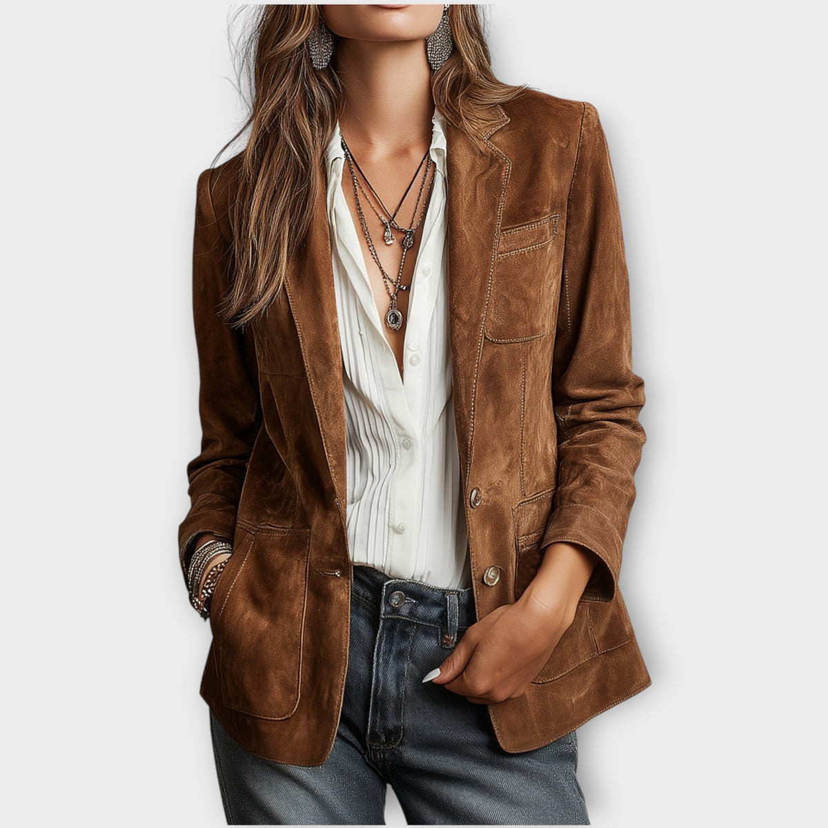 Damen Blazer Vintage Mit Reverskragen | Winter