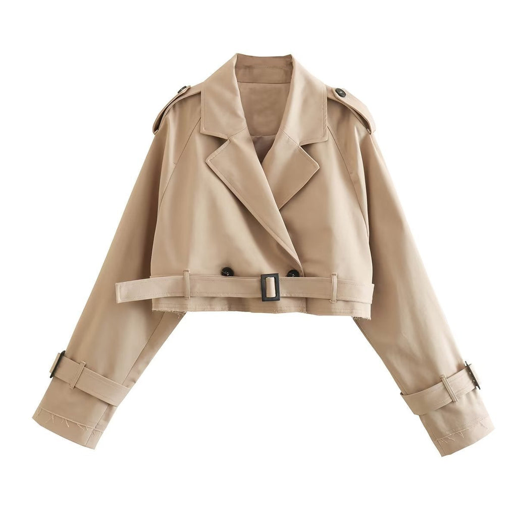 Damen Kurzer Trenchcoat | Gürtel