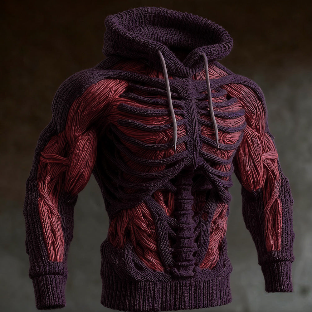 Herren Hoodie Strick Langarm Halloween | Winter