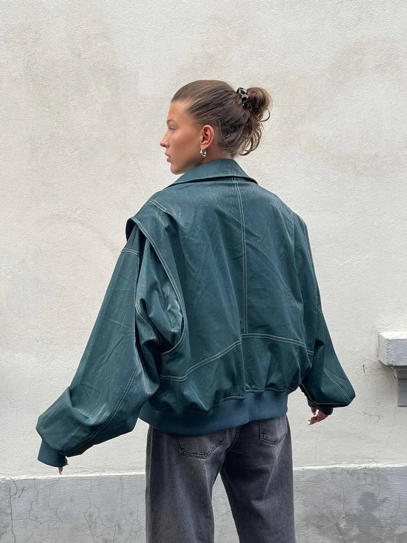 Damen Jacke Oversized Winter Mit Kragen | Reissverschluss