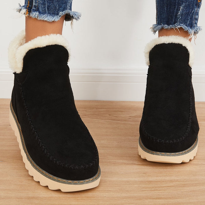 Damen Winter Plateau Ankle Stilefe | Zum Hineinschlüpfen