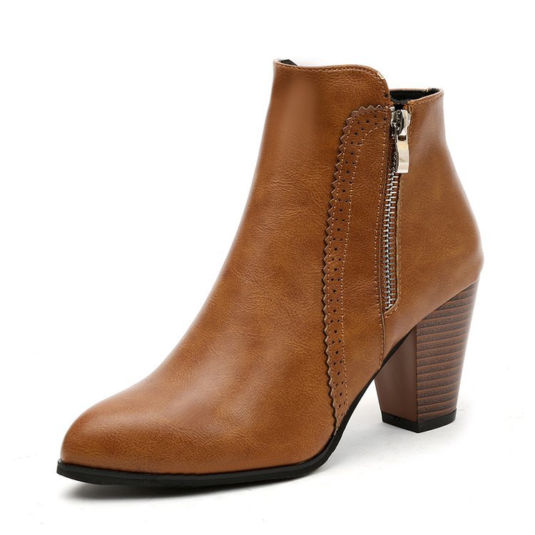 Damen Stiefeletten Hoher Absatz Winter | Mit Reissverschluss