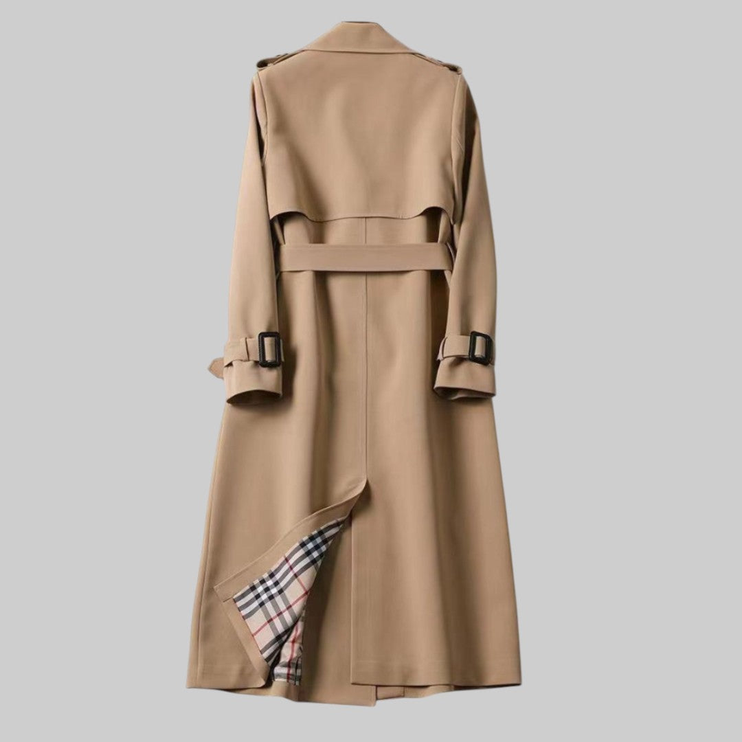 Damen Langer Trenchcoat Mit Gürtel | Zweireihig