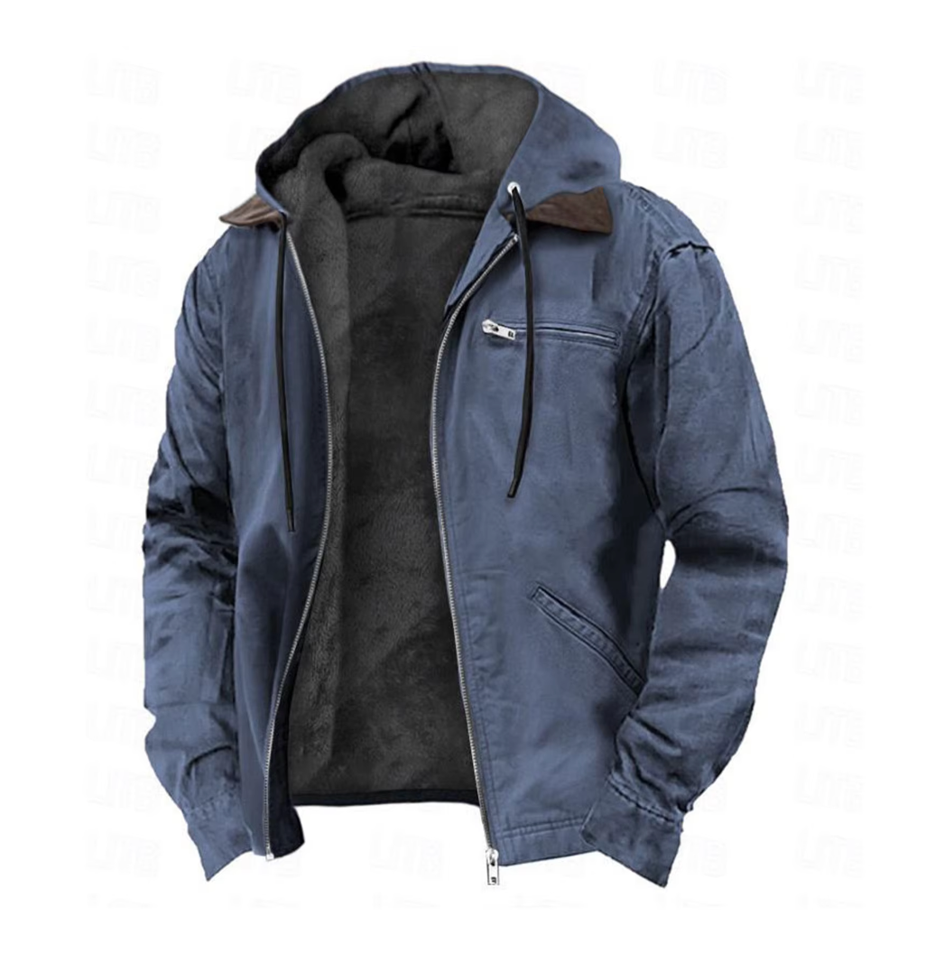 Herren Jacke Winter Vintage Mit Kapuze | Reissverschluss
