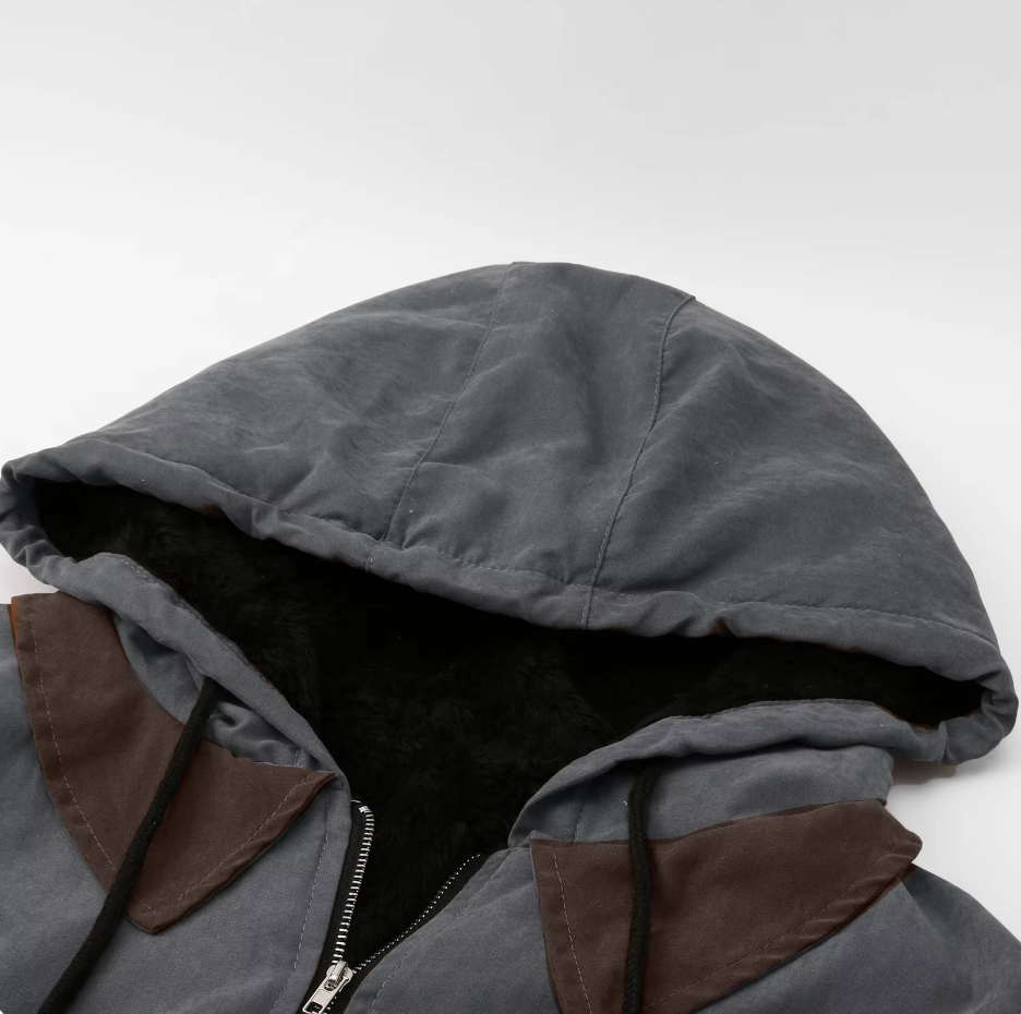 Herren Jacke Winter Vintage Mit Kapuze | Reissverschluss