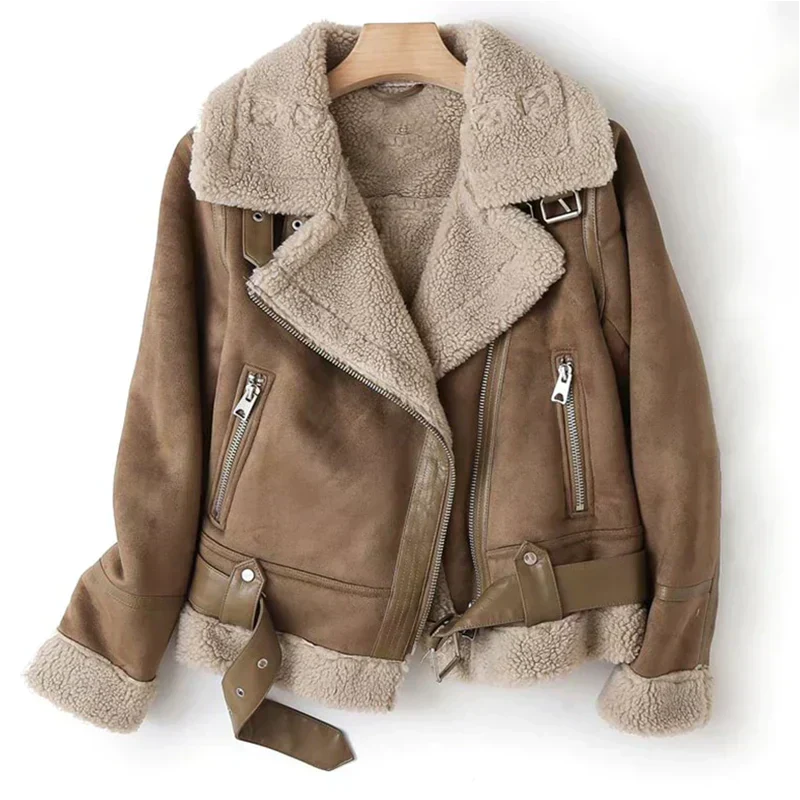 Damen Jacke Motorrad Winter Vintage | Reissverschluss