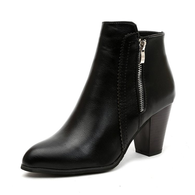 Damen Stiefeletten Hoher Absatz Winter | Mit Reissverschluss
