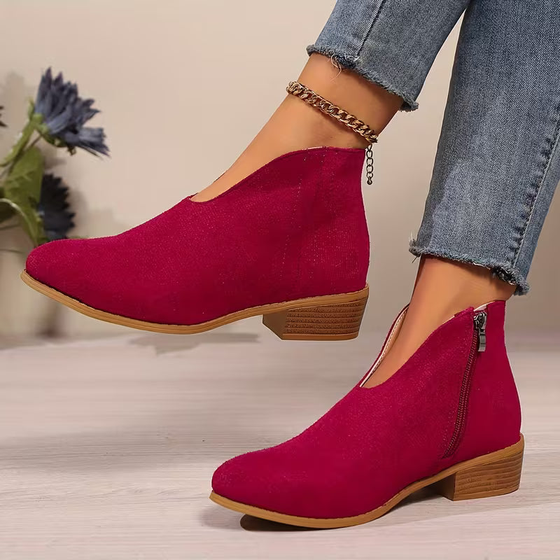 Damen Stiefeletten Absatz Mit Reissverschluss | Spitze