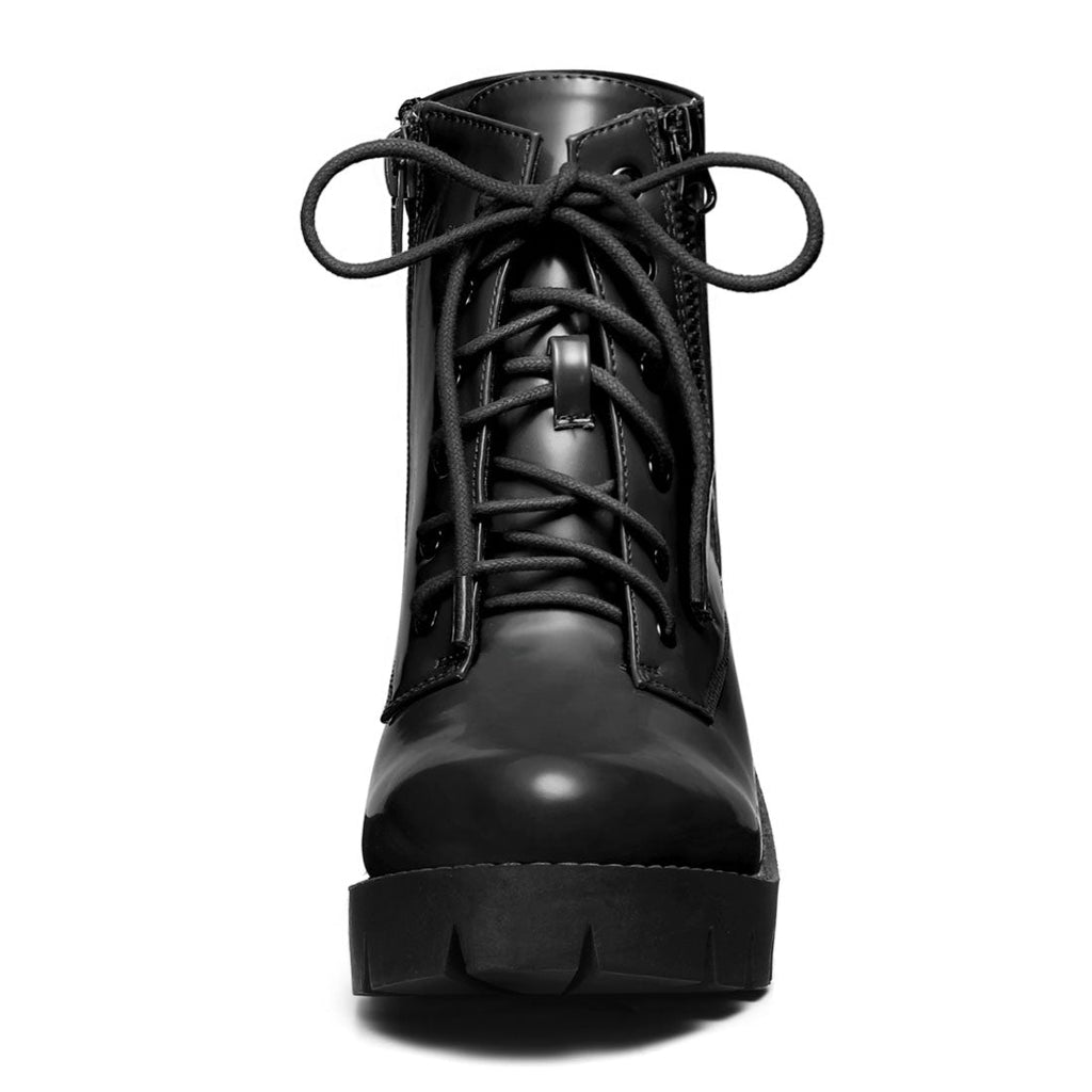 Damen Stiefeletten Schnürung Hoher Absatz Winter | Reissverschluss