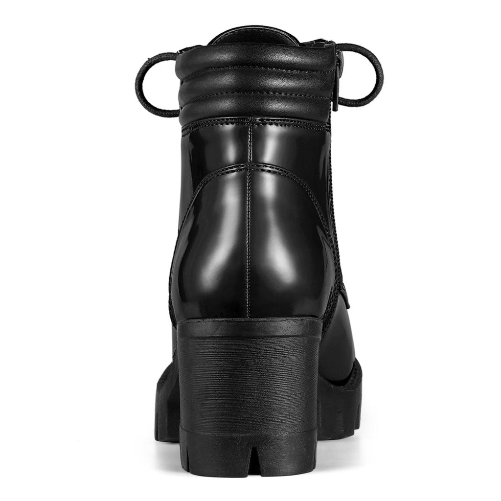 Damen Stiefeletten Schnürung Hoher Absatz Winter | Reissverschluss