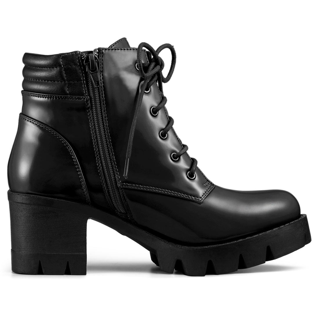 Damen Stiefeletten Schnürung Hoher Absatz Winter | Reissverschluss