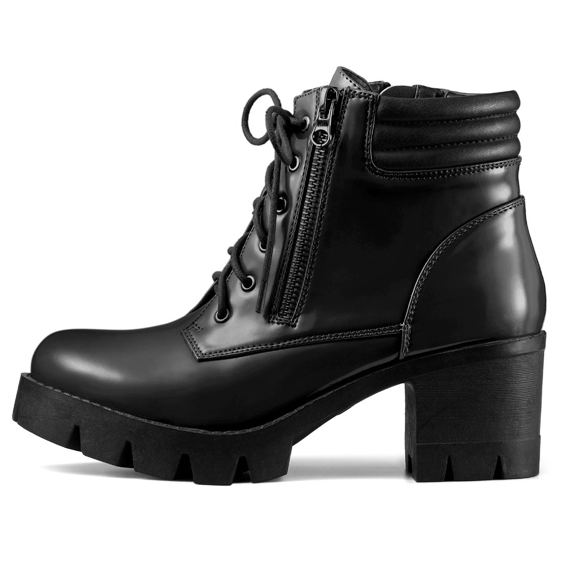 Damen Stiefeletten Schnürung Hoher Absatz Winter | Reissverschluss