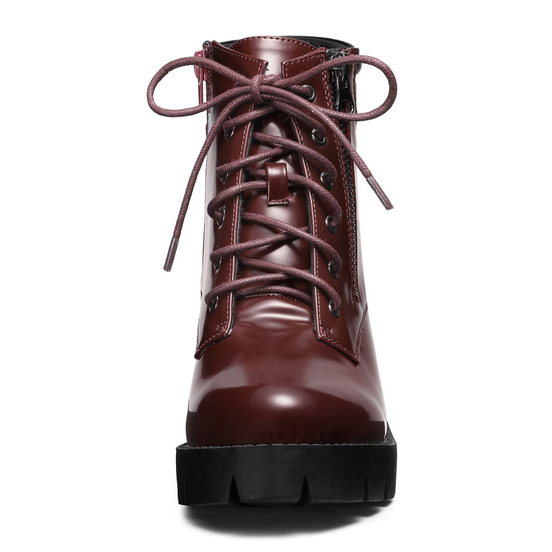 Damen Stiefeletten Schnürung Hoher Absatz Winter | Reissverschluss