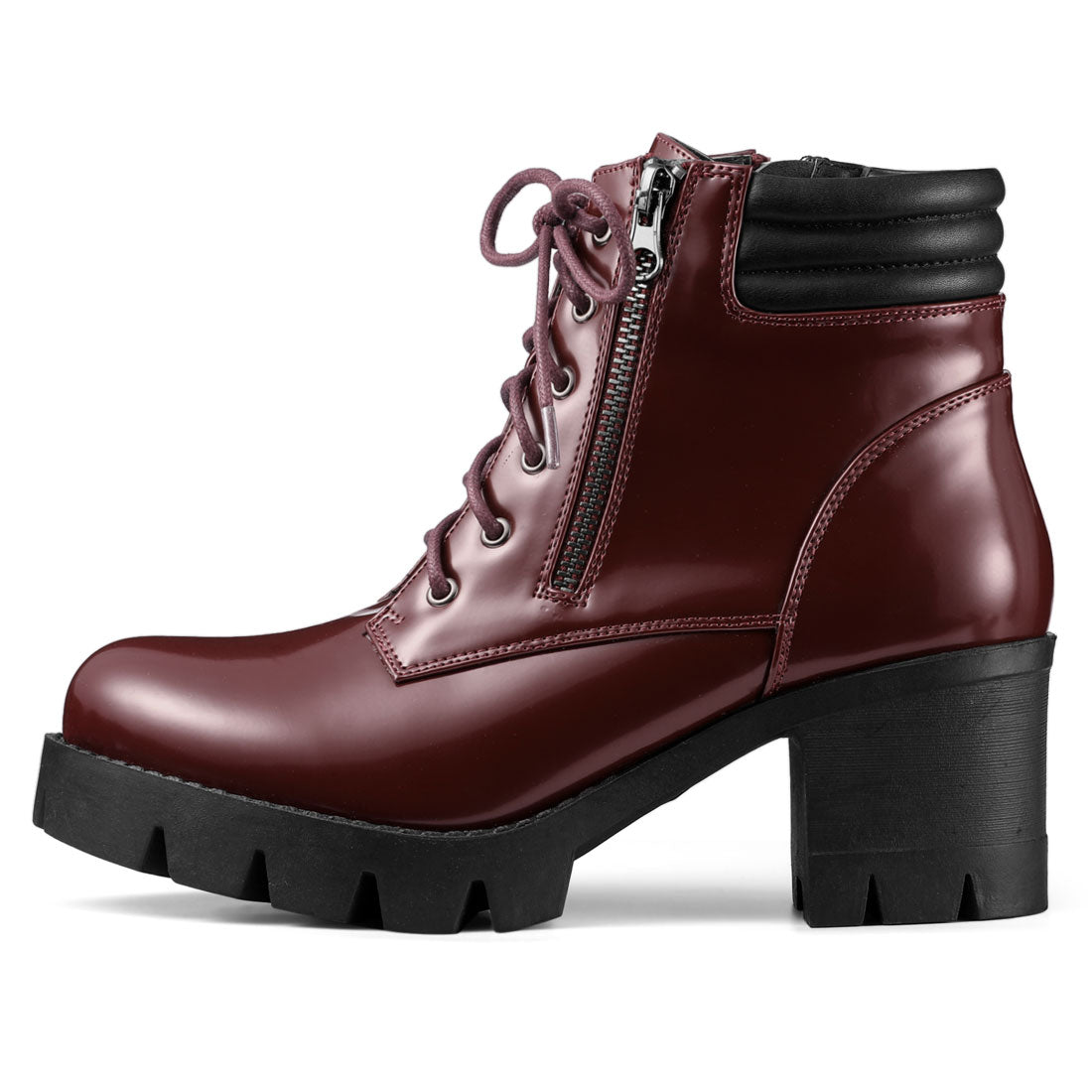 Damen Stiefeletten Schnürung Hoher Absatz Winter | Reissverschluss