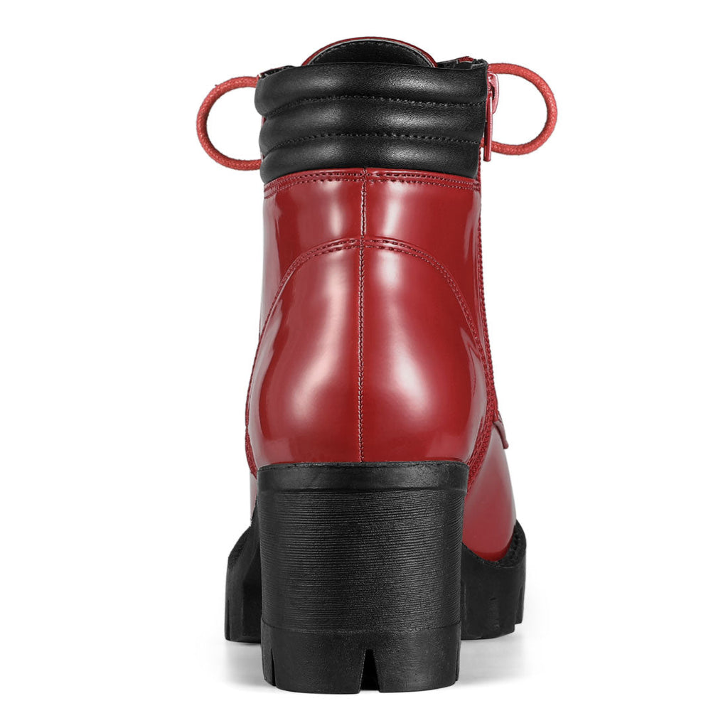 Damen Stiefeletten Schnürung Hoher Absatz Winter | Reissverschluss