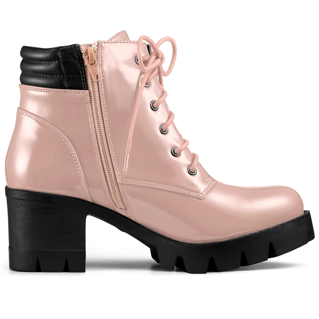 Damen Stiefeletten Schnürung Hoher Absatz Winter | Reissverschluss