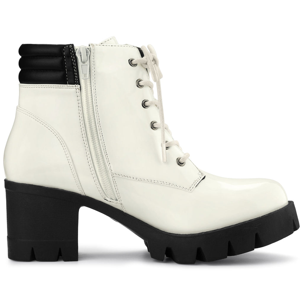 Damen Stiefeletten Schnürung Hoher Absatz Winter | Reissverschluss