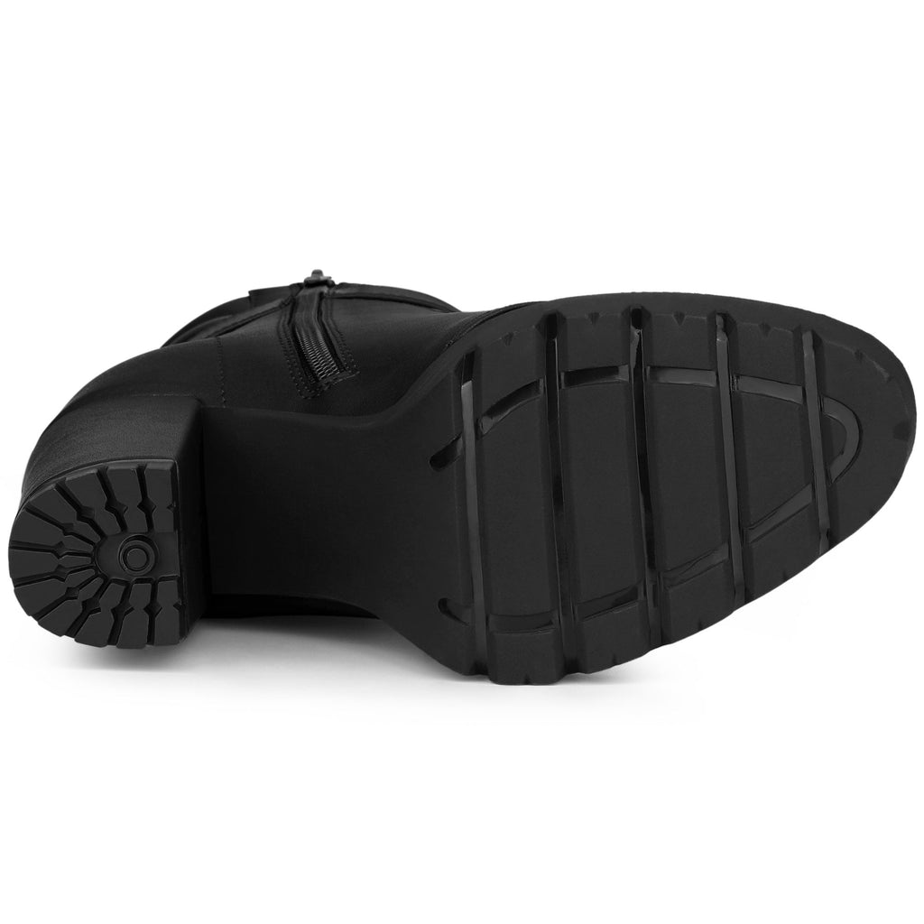 Damen Stiefeletten Schnalle Winter Schnürung | Hoher Absatz