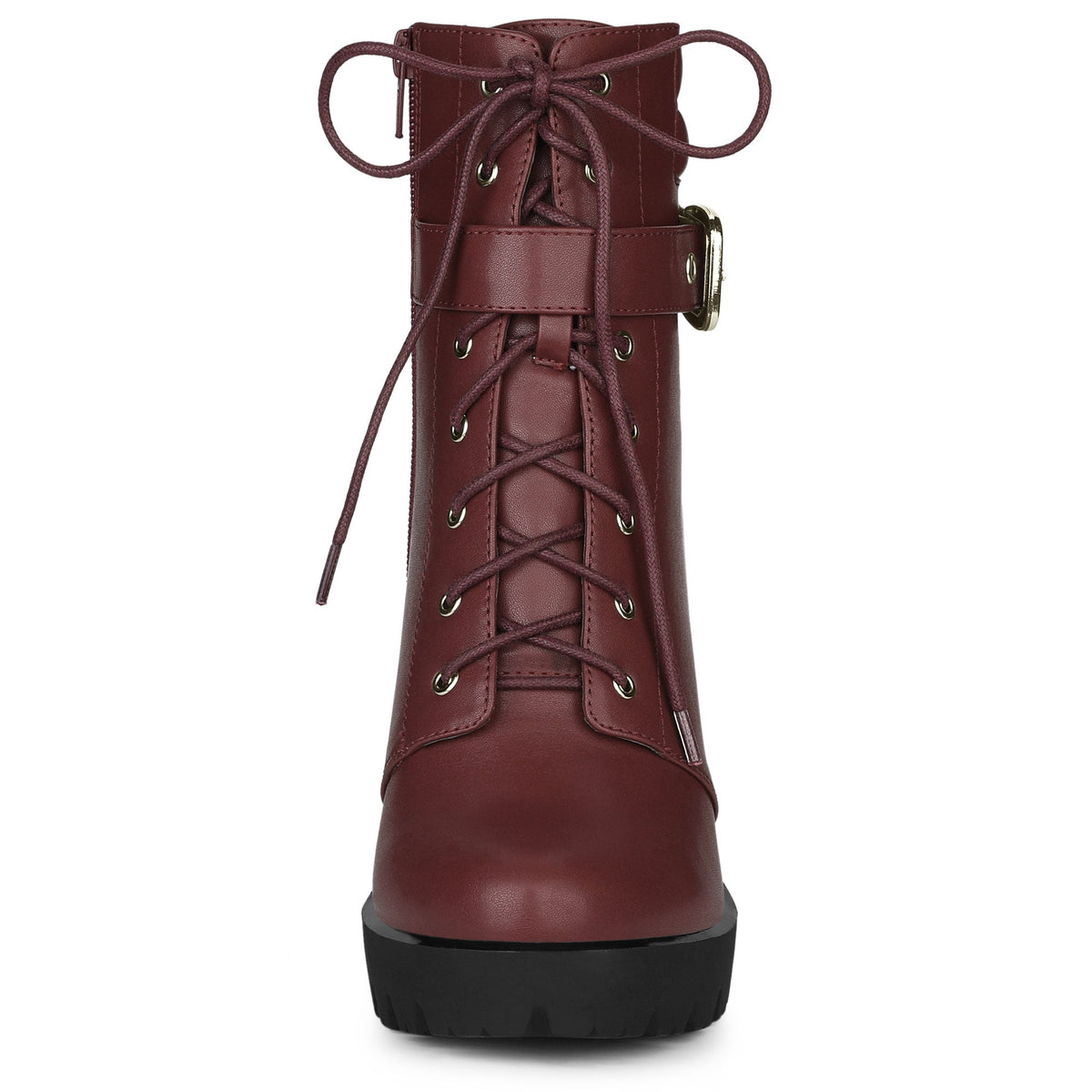 Damen Stiefeletten Schnalle Winter Schnürung | Hoher Absatz