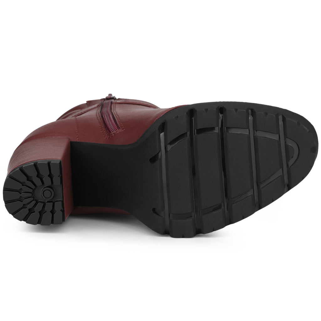 Damen Stiefeletten Schnalle Winter Schnürung | Hoher Absatz