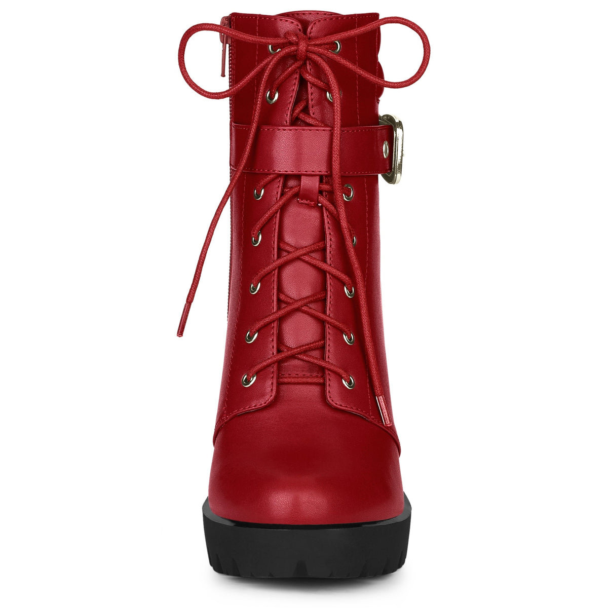 Damen Stiefeletten Schnalle Winter Schnürung | Hoher Absatz
