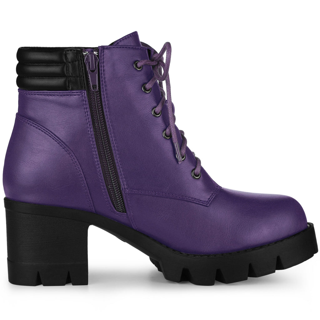Damen Stiefeletten Schnürung Hoher Absatz Winter | Reissverschluss