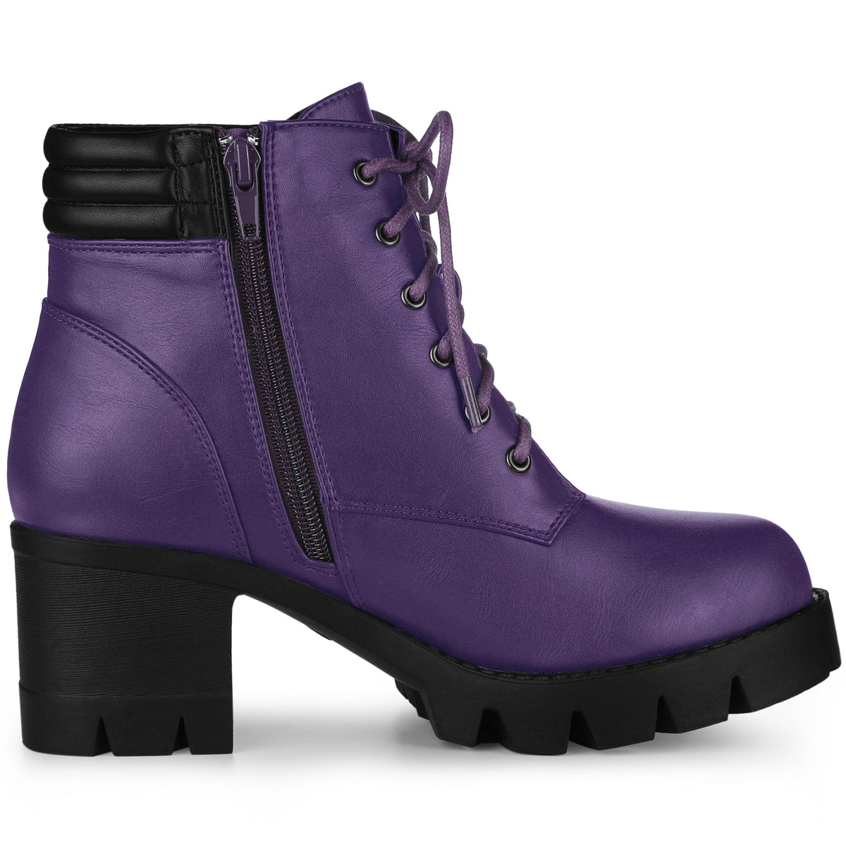 Damen Stiefeletten Schnürung Hoher Absatz Winter | Reissverschluss