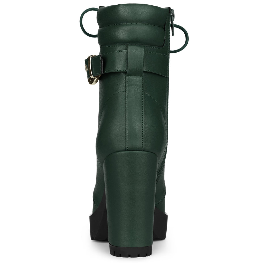 Damen Stiefeletten Schnalle Winter Schnürung | Hoher Absatz