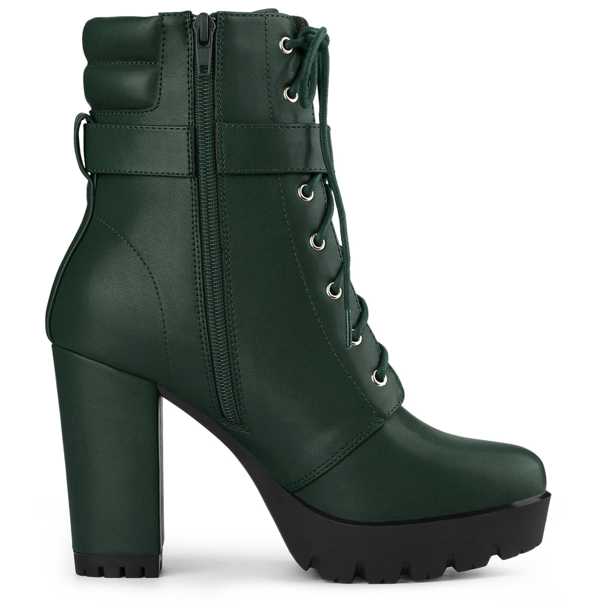 Damen Stiefeletten Schnalle Winter Schnürung | Hoher Absatz