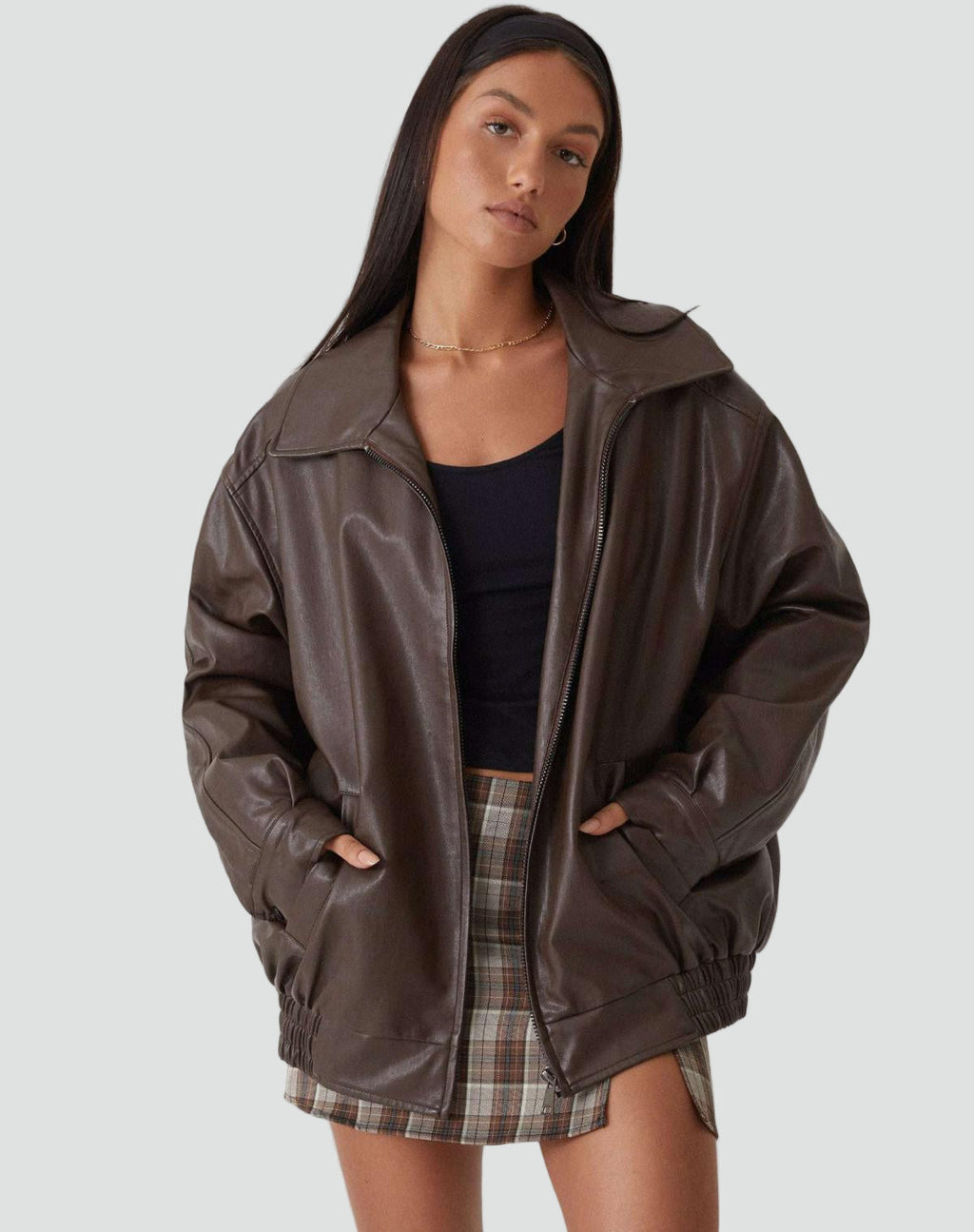 Damen Jacke Motorrad Reissverschluss Mit Kragen | Winter